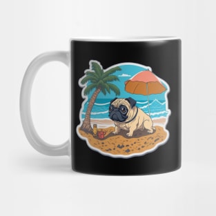 Pug on vacation Mug